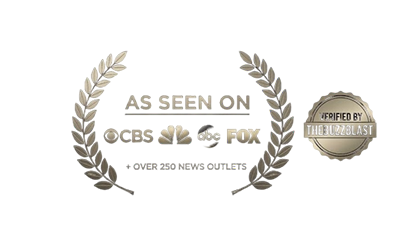 Award emblem featuring multiple media logos and laurel wreaths.